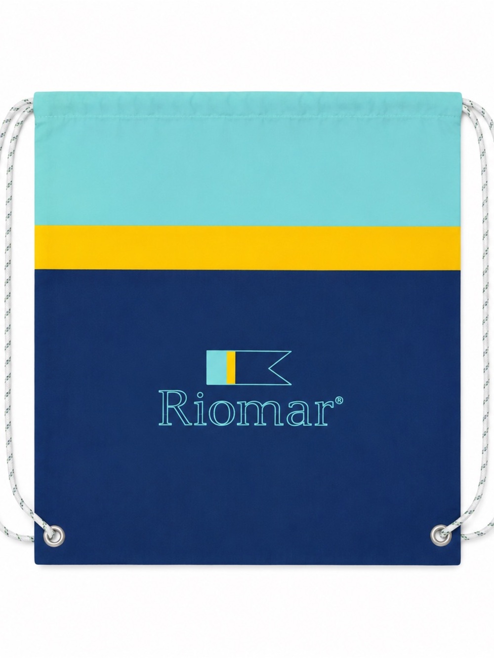 Blue and Yellow Drawstring Bag